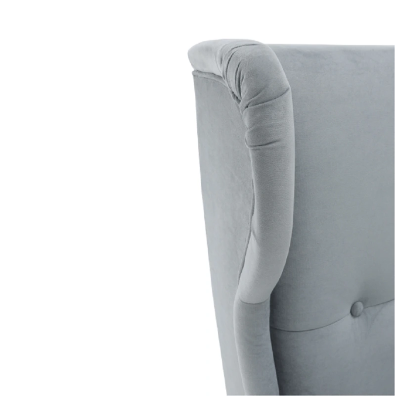 Kreslo ušiak, svetlosivá/biela, RUFINO 3 NEW 10