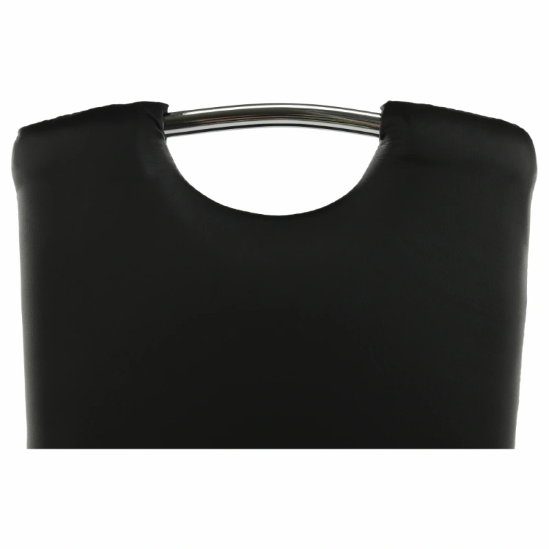 Jedálenská stolička, ekokoža čierna/chróm, ERVINA 2