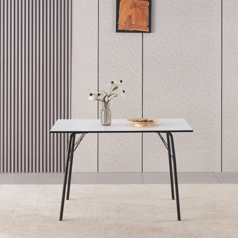 Jedálenský stôl, biela/čierna, 120x75x75 cm, NALAK TYP 2
