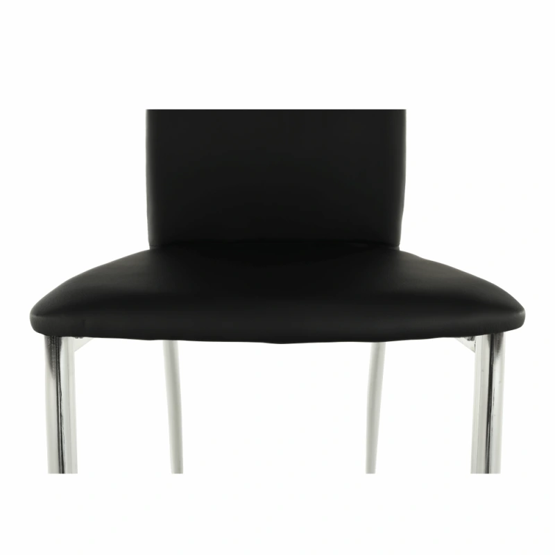 Jedálenská stolička, ekokoža čierna/chróm, ERVINA 6