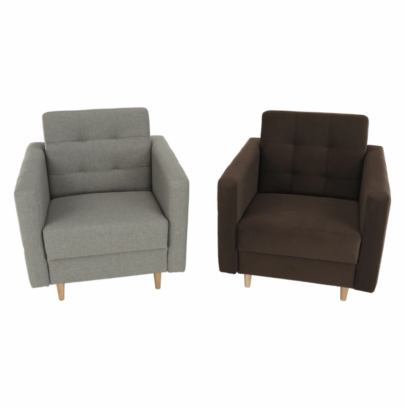 Celočalúnené kreslo, sivá látka, AMEDIA 13