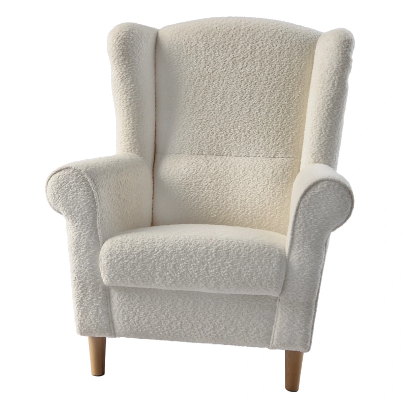 Kreslo ušiak, smotanová látka Coral, CHARLOT 10