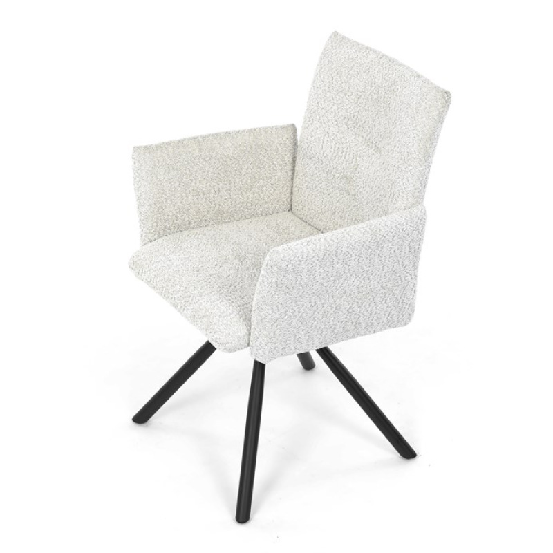 Židle jídelní DCH-W1117 CRM2 krémová, černý kov, otočný mechanismus 90°/90° (L/P) 15