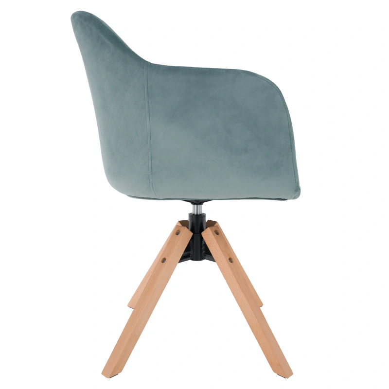 Otočné kreslo, velvet látka, neomint/buk, DALIO 3