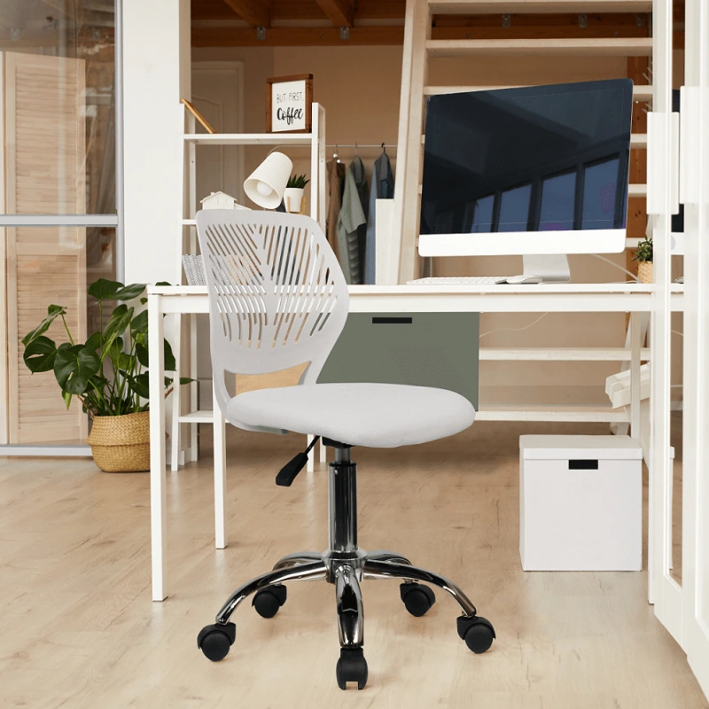 Otočná stolička, sivá/chróm, SELVA 1