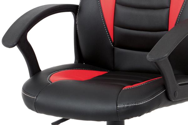 Kancelárska stolička Kids KA-V107 RED, červená-čierna ekokoža
