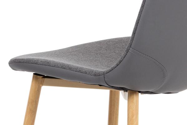 Jedálenská stolička CT-391 GREY2, šedá látka-ekokoža, kov buk