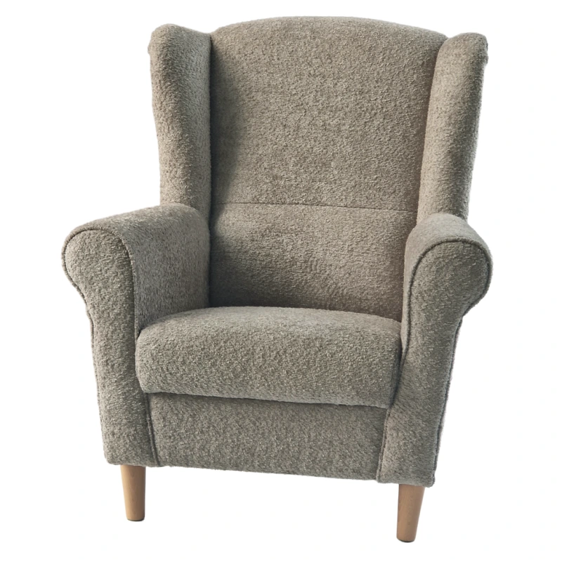 Kreslo ušiak, sivobéžová Taupe látka Coral, CHARLOT 4