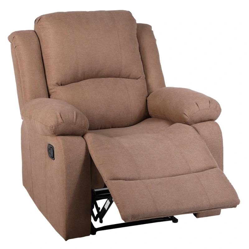 Relaxačné polohovacie kreslo, hnedá látka, ASKOY NEW 2