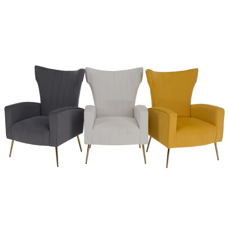 Relaxačné kreslo, béžová Velvet látka, BARET 15