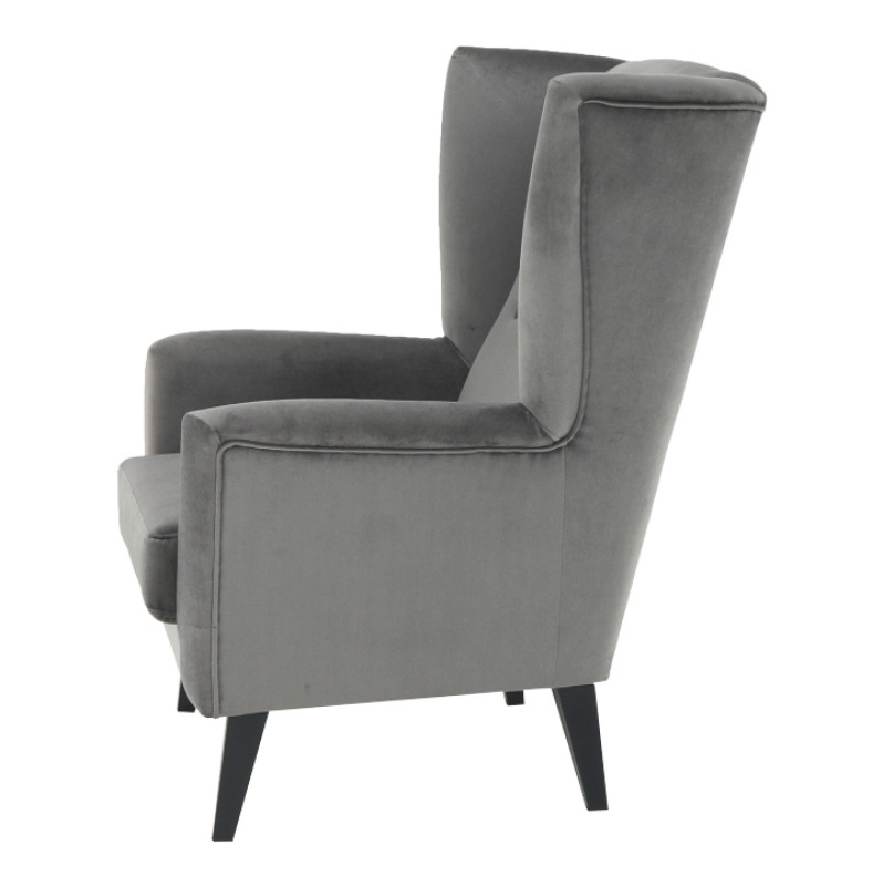 Kreslo-ušiak, svetlosivá/čierna, RODEZA 10