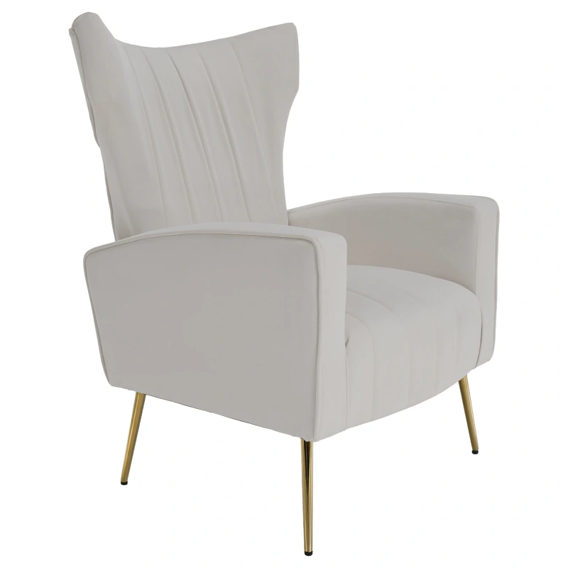 Relaxačné kreslo, béžová Velvet látka, BARET 10