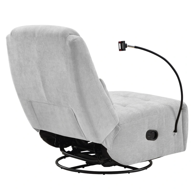 Luxusné otočné kreslo, hojdacie, svetlosivá, UMBRO 3