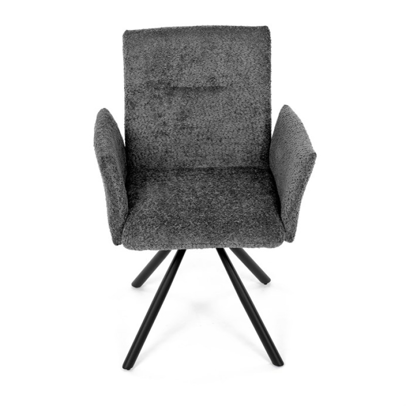Židle jídelní DCH-W1117 GREY2 šedá látka, černý kov, otočný mechanismus 90°/90° (L/P) 13