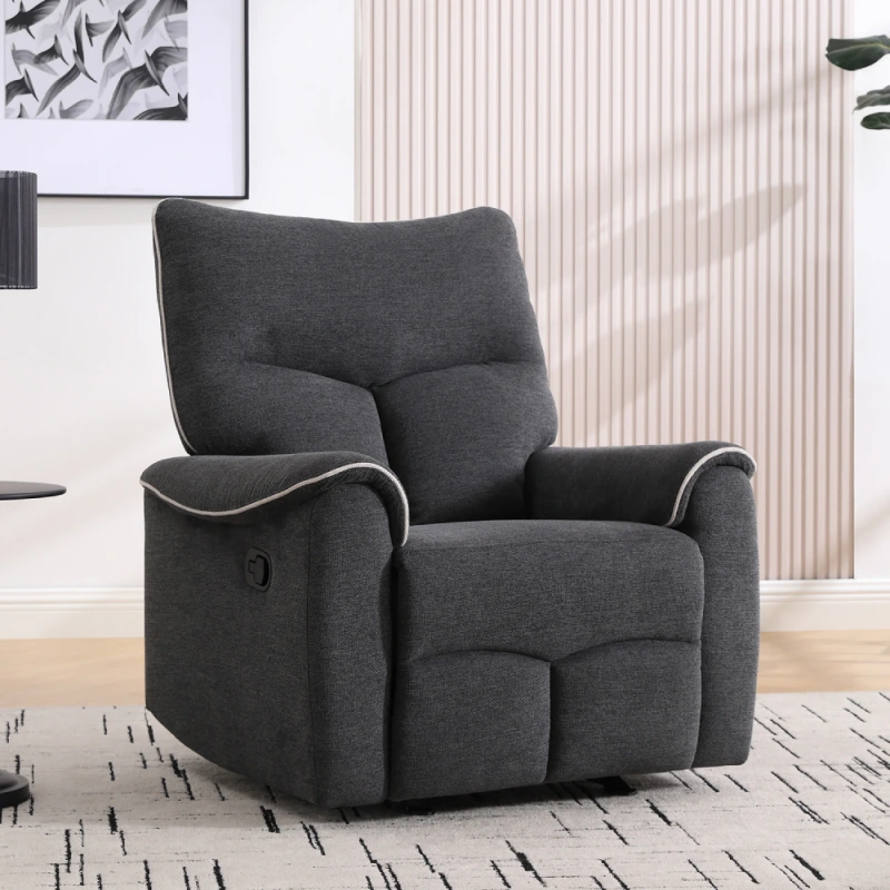 Relaxačné kreslo, tmavosivá/svetlosivá, NADER 2