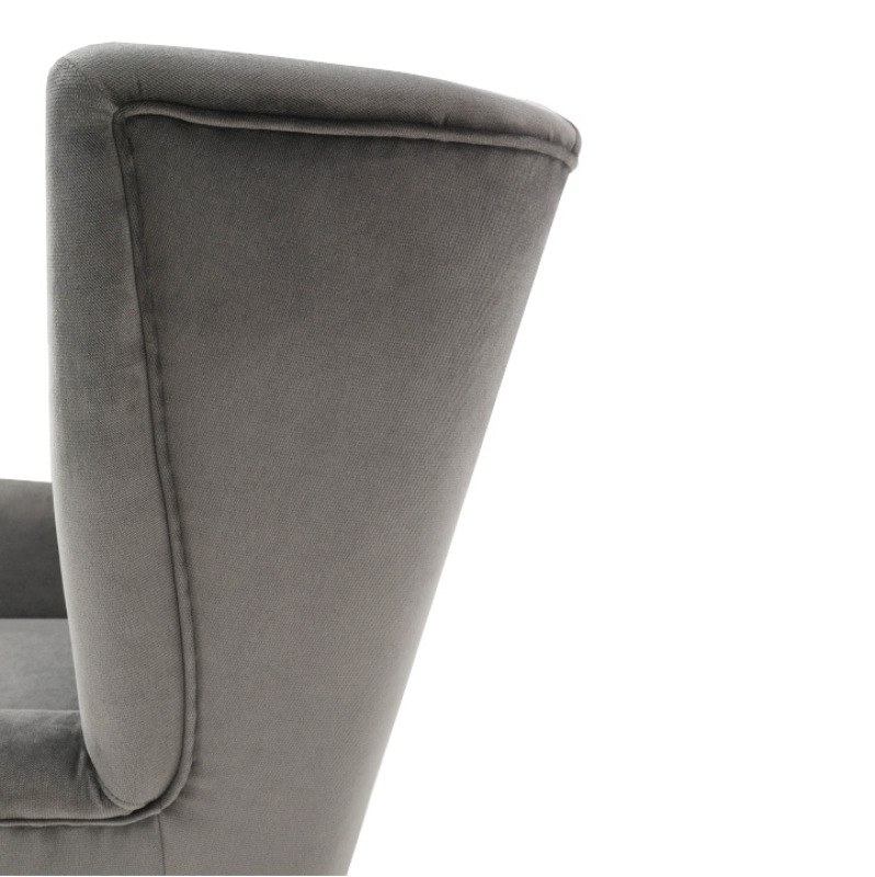 Kreslo-ušiak, svetlosivá/čierna, RODEZA 5