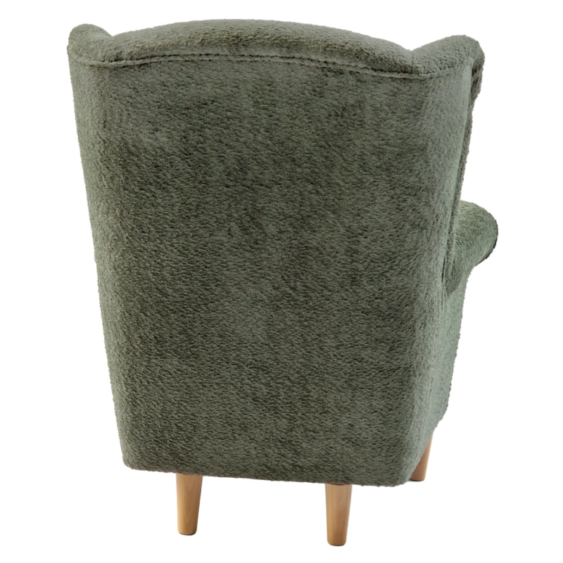 Kreslo ušiak, zelená látka Coral, CHARLOT 8