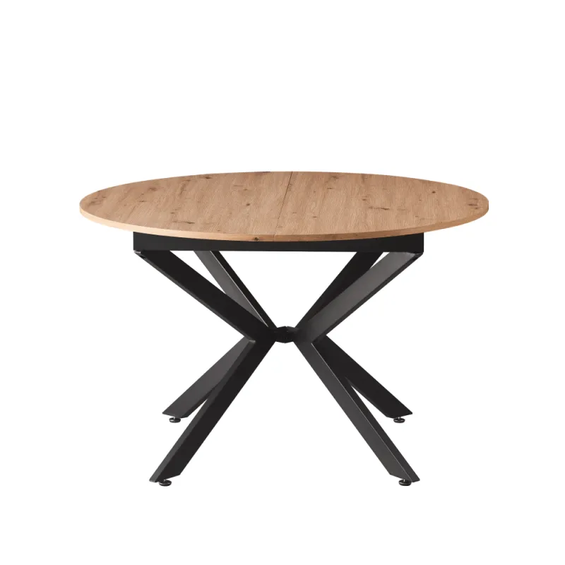Jedálenský rozkladací stôl, dub artisan/čierna, 100x100-140x75 cm, ABERO TYP 1