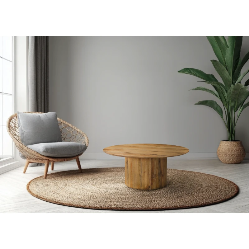 Konferenčný stolík, dub, priemer 80 cm, MAHIR TYP 2 3
