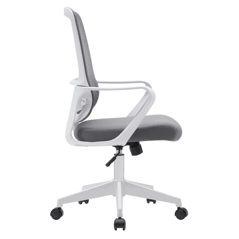Kancelárske kreslo, sivá/biela, SALOMO TYP 1