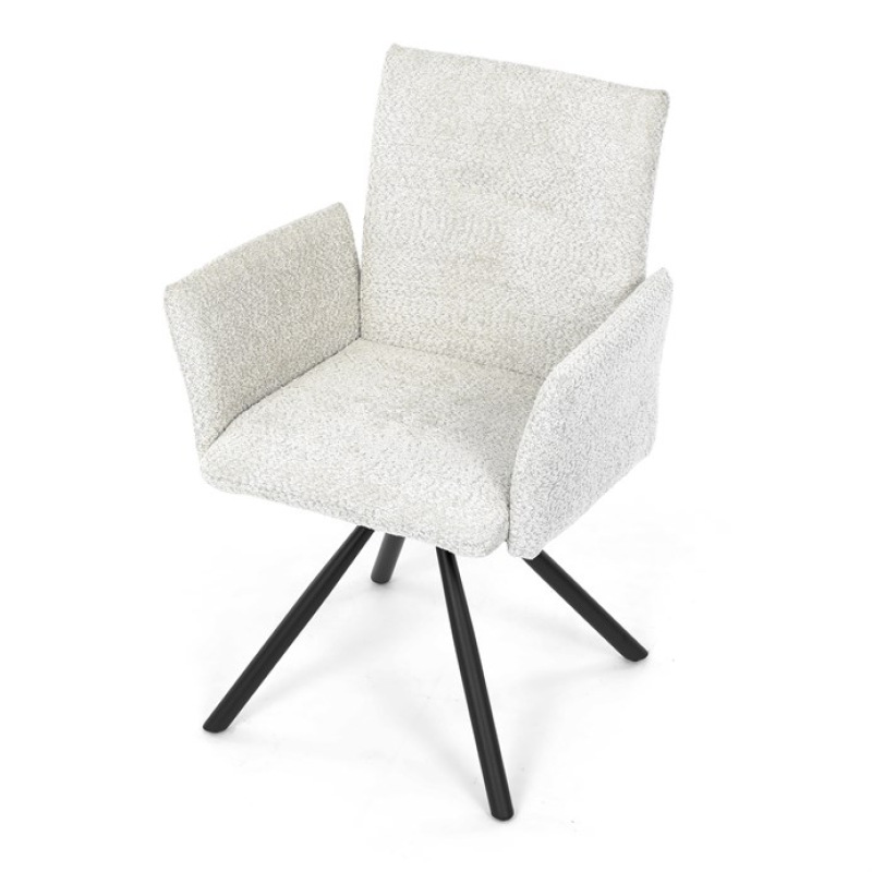 Židle jídelní DCH-W1117 CRM2 krémová, černý kov, otočný mechanismus 90°/90° (L/P) 14