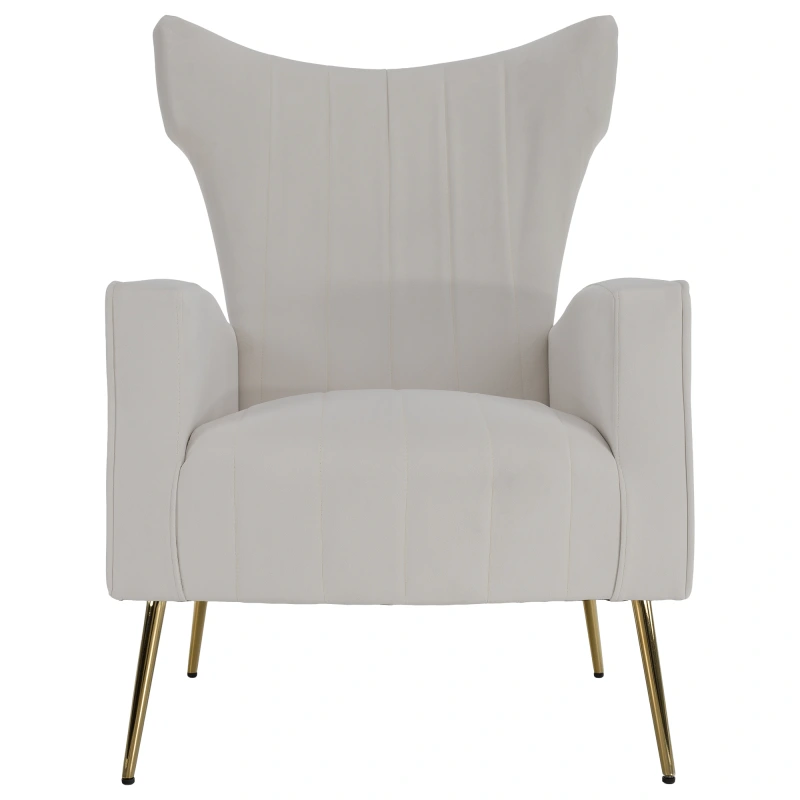 Relaxačné kreslo, béžová Velvet látka, BARET 9