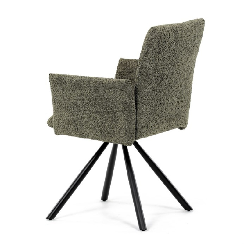 Židle jídelní DCH-W1117 GRN2 zelená látka, černý kov, otočný mechanismus 90°/90° (L/P) 4