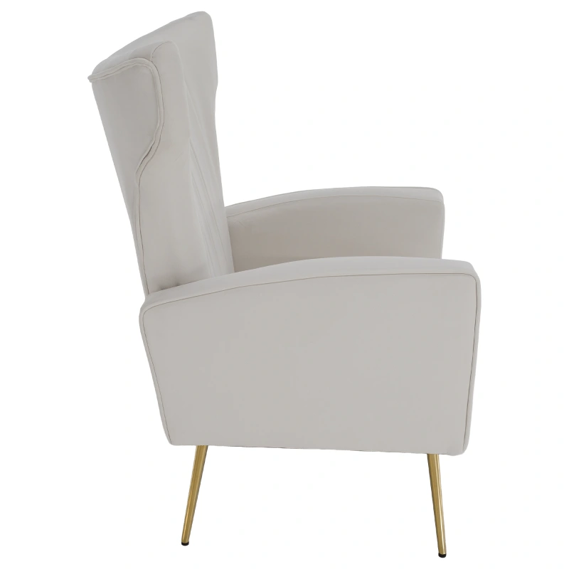 Relaxačné kreslo, béžová Velvet látka, BARET 11