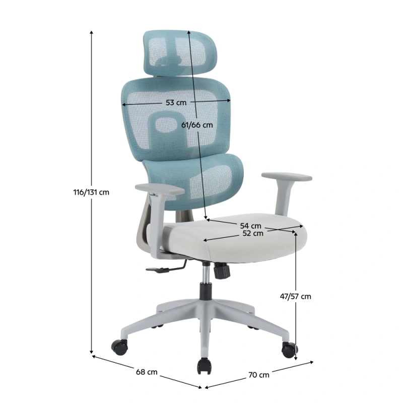 Kancelárske kreslo, neomint/svetlosivá/sivá, ERMEN 18