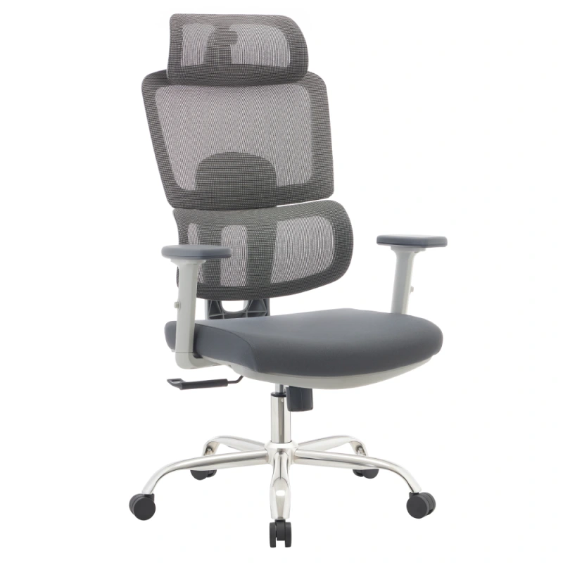 Kancelárske kreslo, sivá/chróm, BYRON