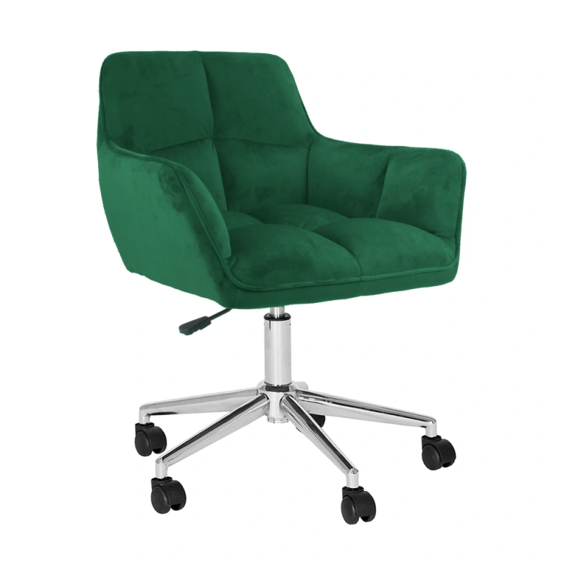 Kancelárske kreslo, smaragdová Velvet látka/chróm, HAGRID NEW