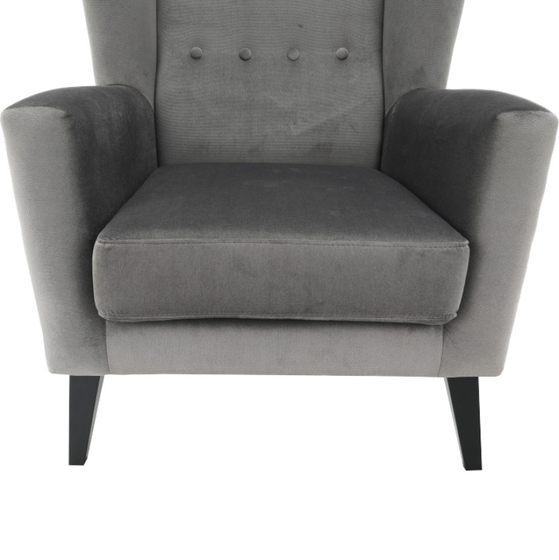 Kreslo-ušiak, svetlosivá/čierna, RODEZA 3