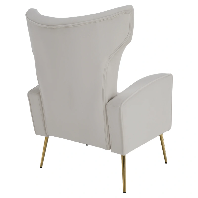 Relaxačné kreslo, béžová Velvet látka, BARET 12