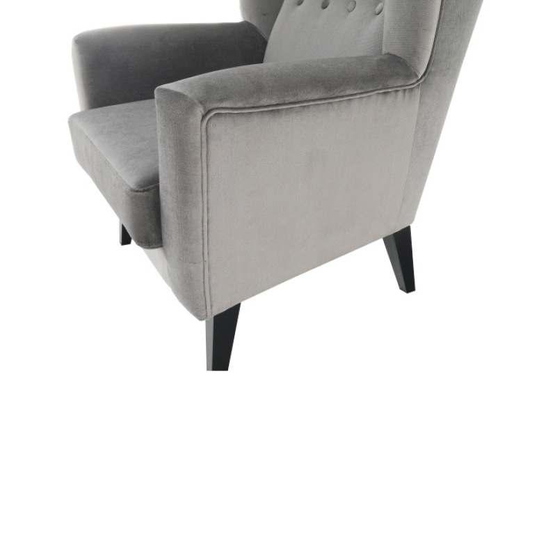 Kreslo-ušiak, svetlosivá/čierna, RODEZA 2