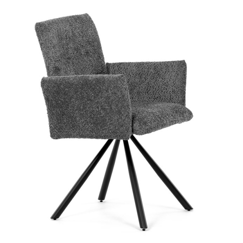 Židle jídelní DCH-W1117 GREY2 šedá látka, černý kov, otočný mechanismus 90°/90° (L/P) 11