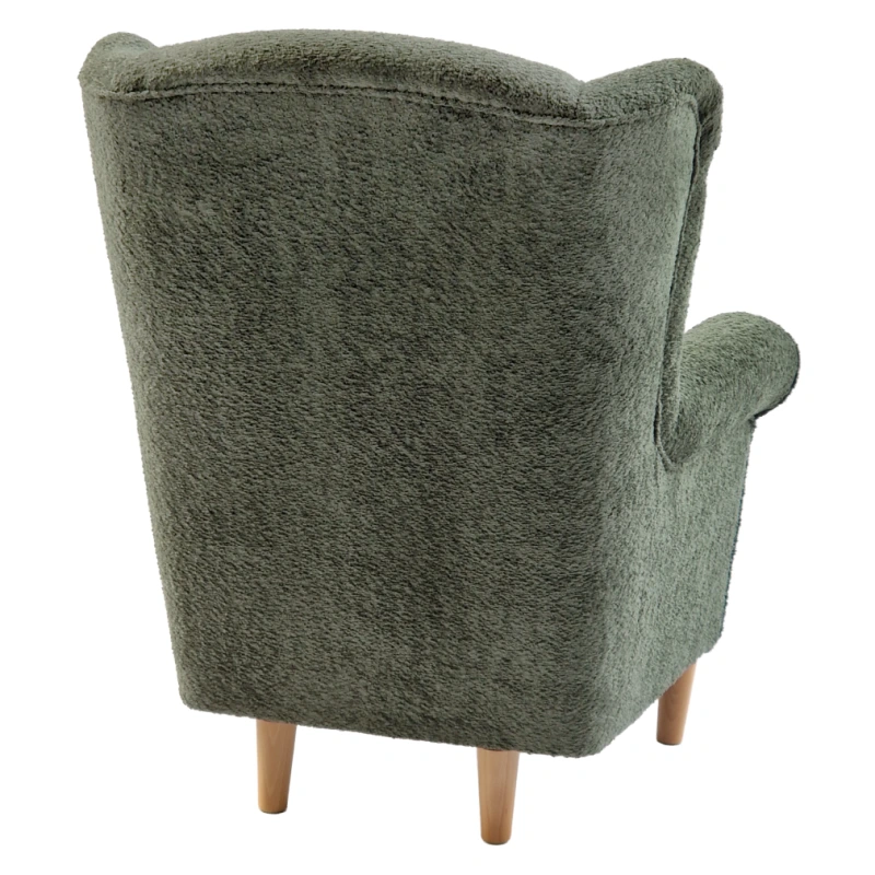 Kreslo ušiak, zelená látka Coral, CHARLOT 7