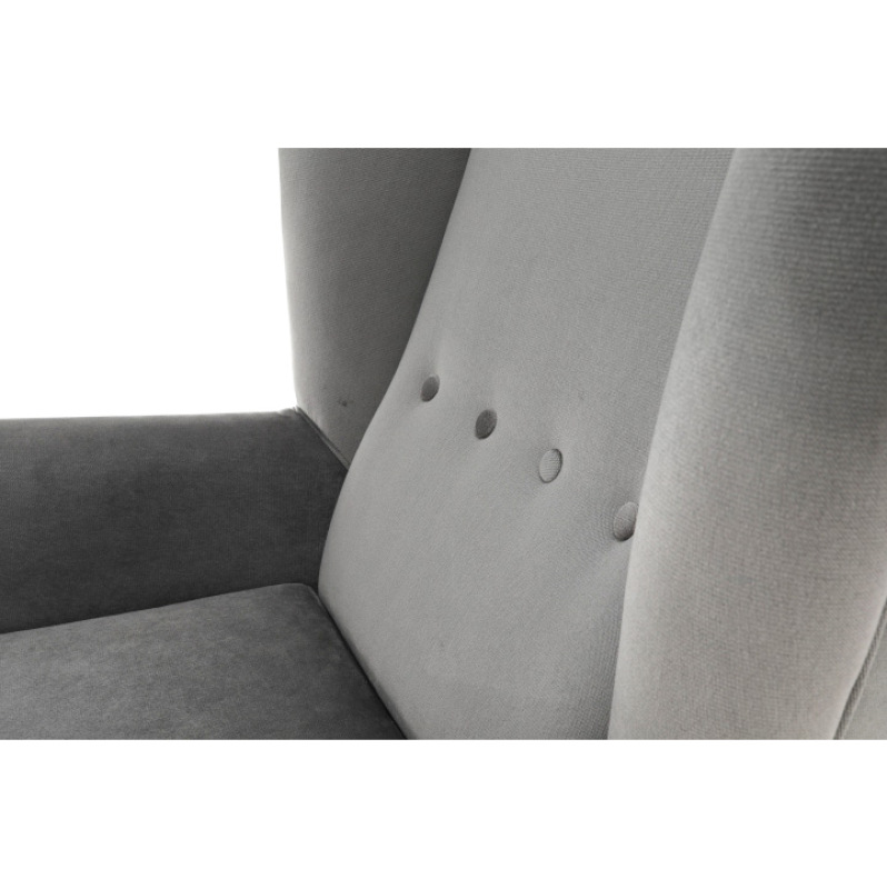 Kreslo-ušiak, svetlosivá/čierna, RODEZA 7