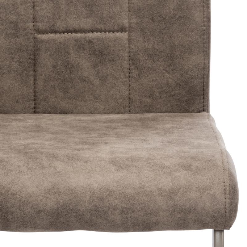 Jedálenská stolička DCL-412 LAN3, poťah lanýžová látka v dekore vintage kože