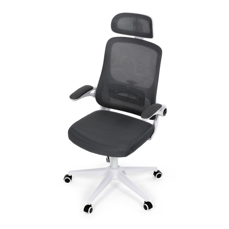 Kancelářská židle, houpací mechanismus, šedá síťovina, KA-Q843 GREY 14