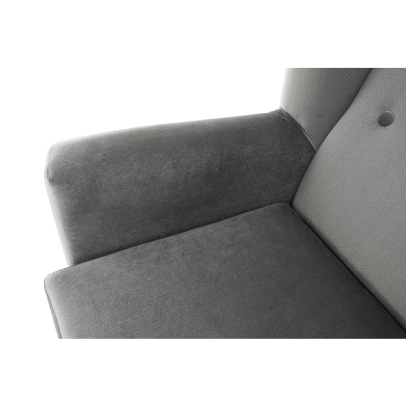 Kreslo-ušiak, svetlosivá/čierna, RODEZA 8