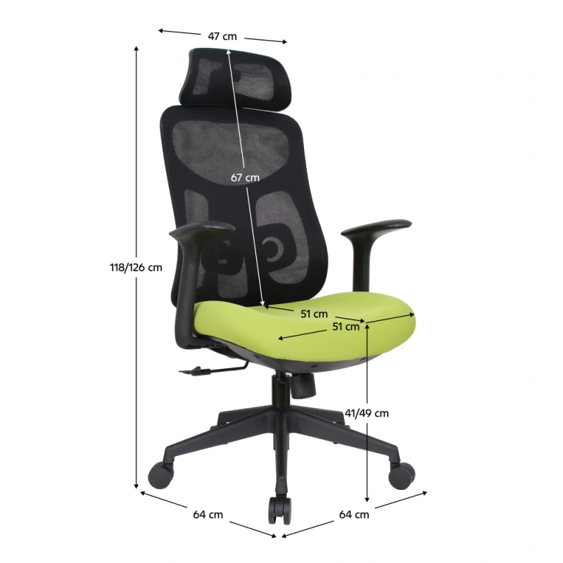 Kancelárske kreslo, zelená/čierna, SULIVAN 5