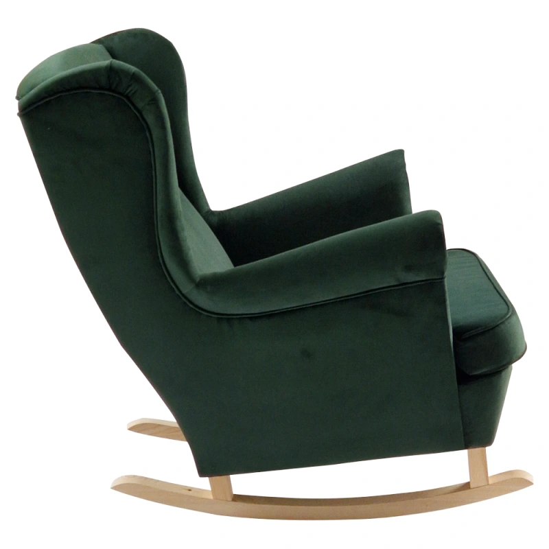 Hojdacie kreslo ušiak, zelená/buk, TEJA 5