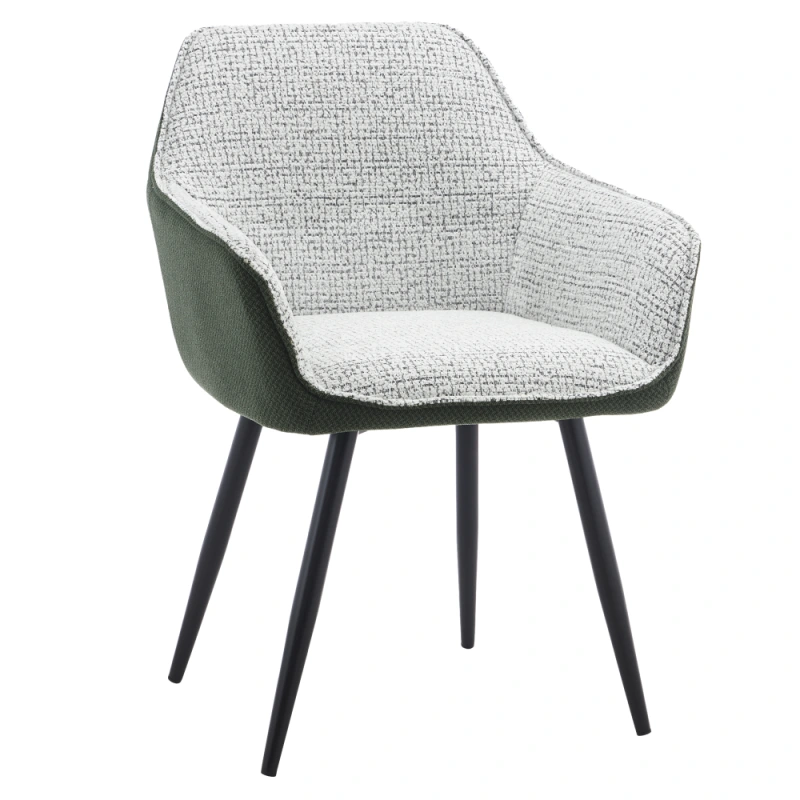 Dizajnové kreslo, zelená/svetlosivý melír/čierna, KATRIEL