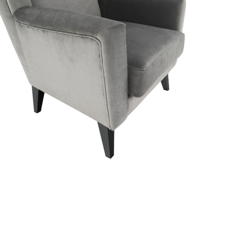 Kreslo-ušiak, svetlosivá/čierna, RODEZA 1