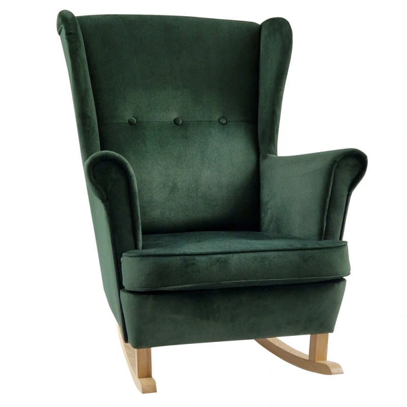 Hojdacie kreslo ušiak, zelená/buk, TEJA 2