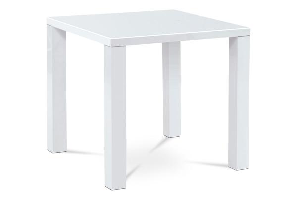 Autronic - jedálenský stôl 80x80x76cm, vysoký lesk biely - AT-3005 WT