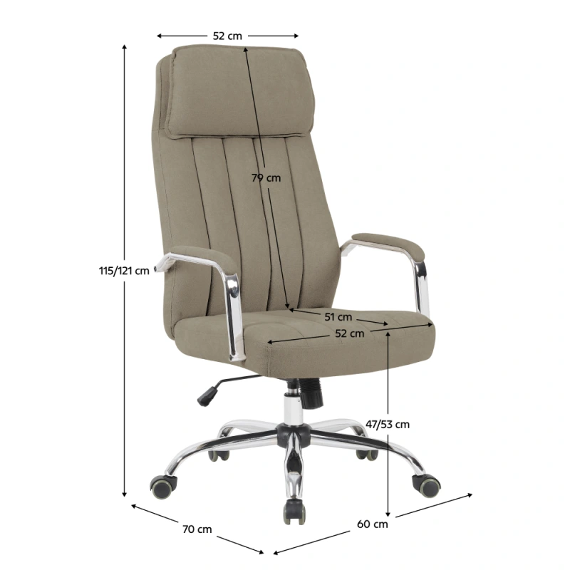 Kancelárske kreslo, béžová/chróm, JODY 5