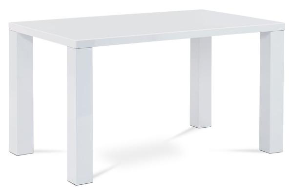 Jedálenský stôl AT-3007 WT, 135x80x76cm, vysoký lesk biely