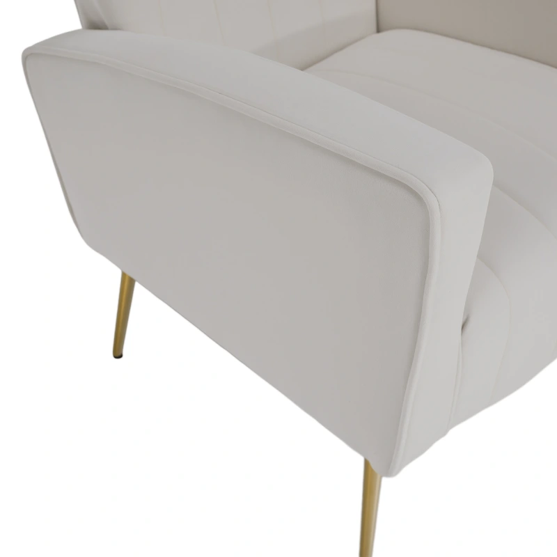 Relaxačné kreslo, béžová Velvet látka, BARET 6