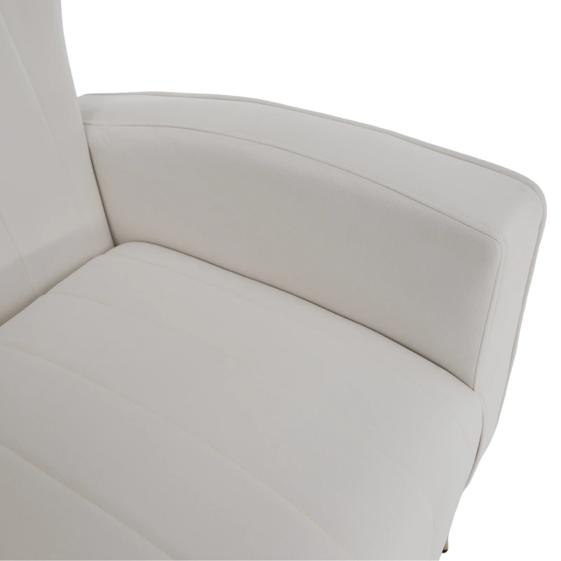 Relaxačné kreslo, béžová Velvet látka, BARET 5